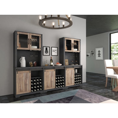 Farmhouse Barn Door Bar Cabinet Set - Image 0