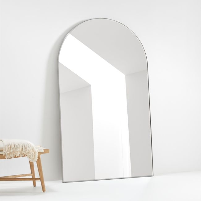 Edge Extra-Large Silver Arch Floor Mirror 48"x80" - Image 0