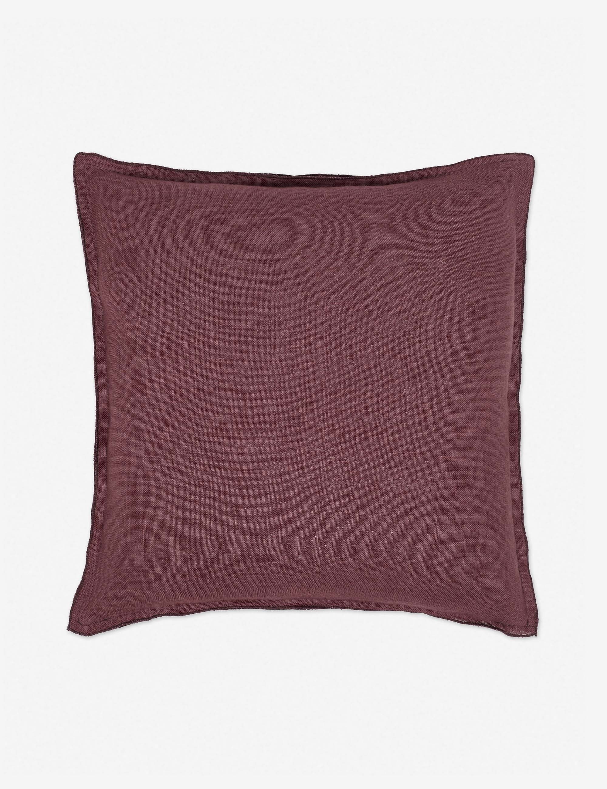 Arlo Linen Pillow, Aubergine - Image 0