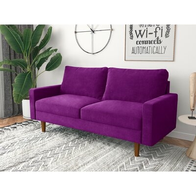 Livingroom Sofa Set Modern Upholstered Sectional Velvet Sofa With Thick Cushions Solid Wood Legs For Small Space Apartment - Image 0