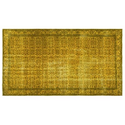 One-of-a-Kind Hand-Knotted 1960s Turkish Yellow 5'7" x 9'11" Area Rug - Image 0