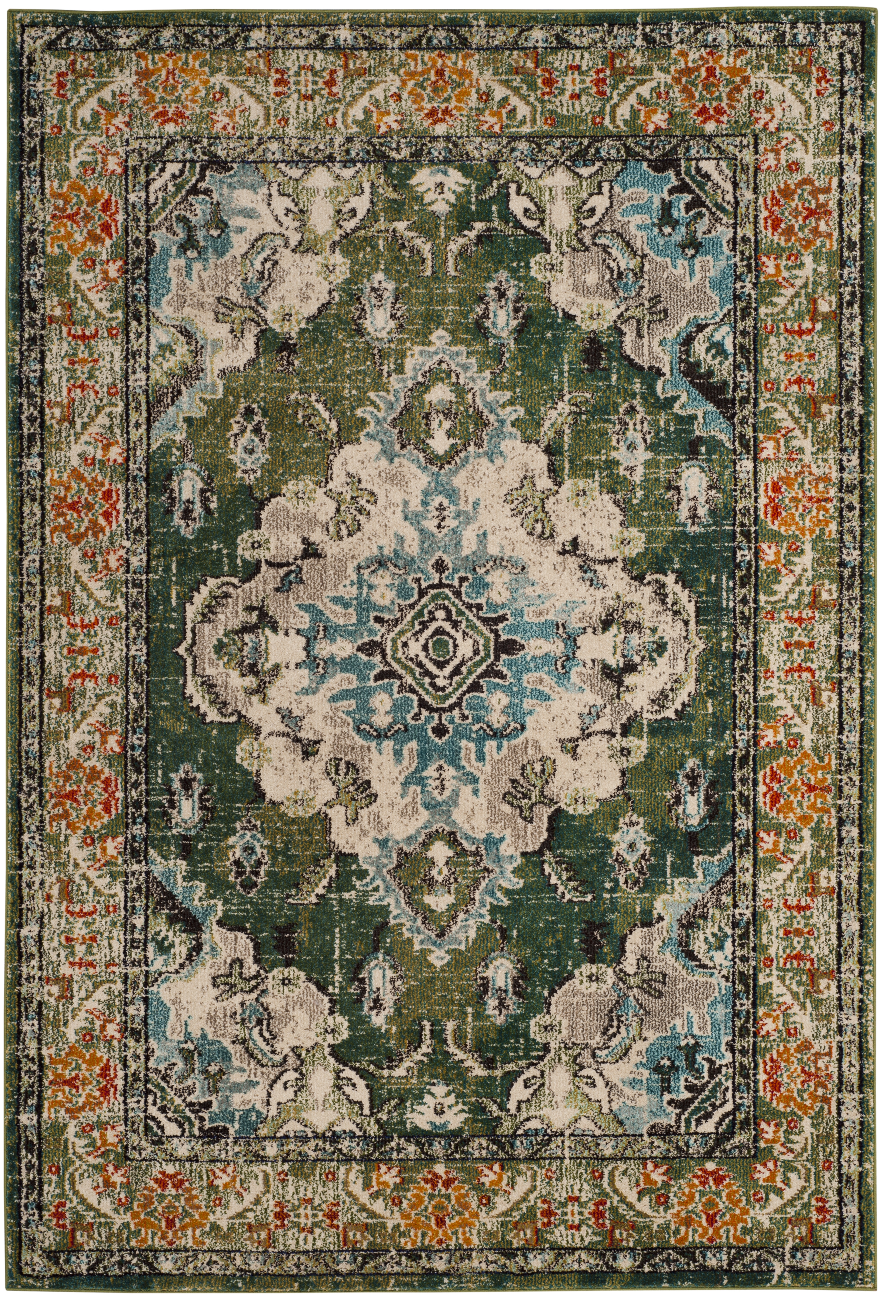 Arlo Home Woven Area Rug, MNC243F, Forest Green/Light Blue,  4' X 5' 7" - Image 0