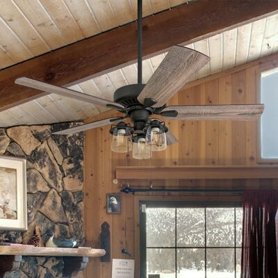 52" Lorinda 5 - Blade Standard Ceiling Fan with Light Kit Included - Image 0