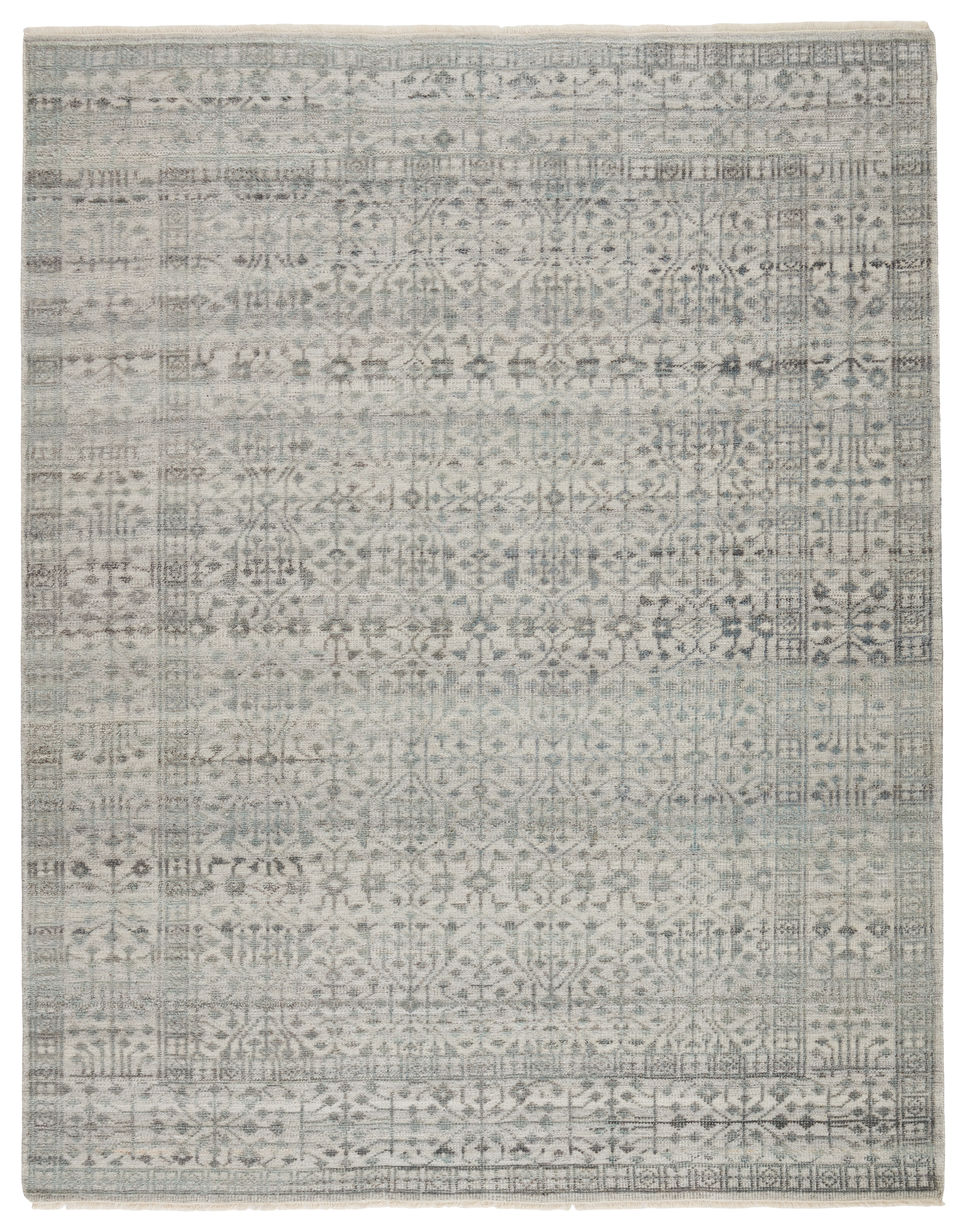 Arinna Hand-Knotted Tribal Gray/ Light Blue Area Rug (10'X14') - Image 0