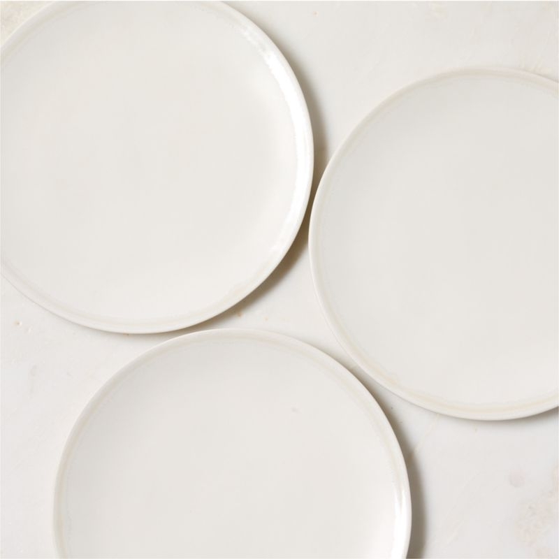Hyacinth White Dinner Plates with Reactive Glaze Set of 6 - Image 1