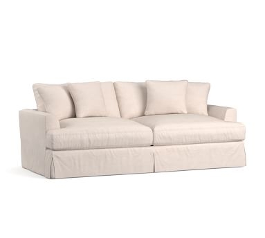 Sullivan Fin Arm Slipcovered Deep Seat Sofa 86", Down Blend Wrapped Cushions, Park Weave Ash - Image 2