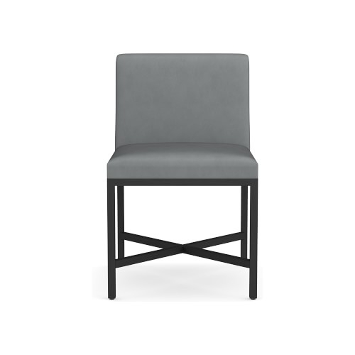 Navarro Dining Side Chair, Standard Chair, Tuscan Leather, Dove, Bronze - Image 0