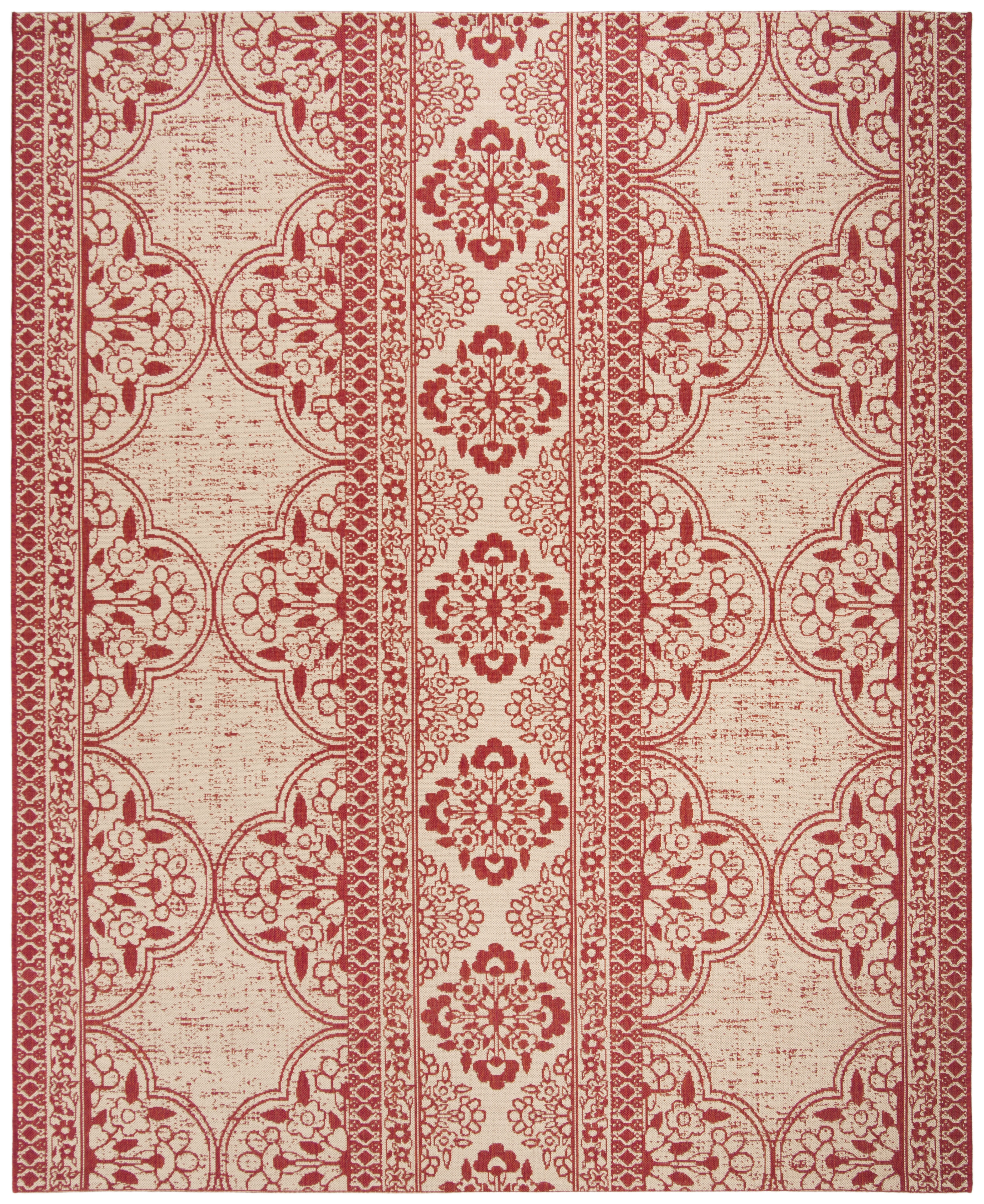 Arlo Home Indoor/Outdoor Woven Area Rug, LND174Q, Red/Cream,  9' X 12' - Image 0