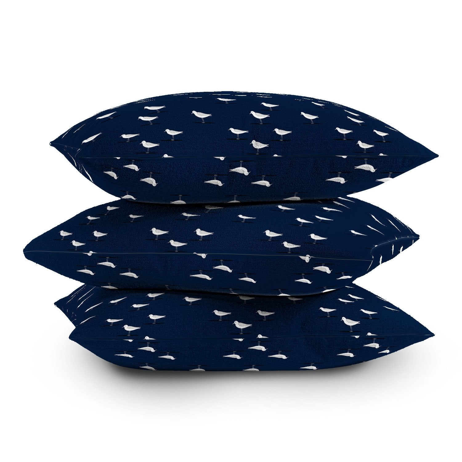 Sandpipers On Navy by Little Arrow Design Co - Indoor Throw Pillow 20" x 20" - Image 3