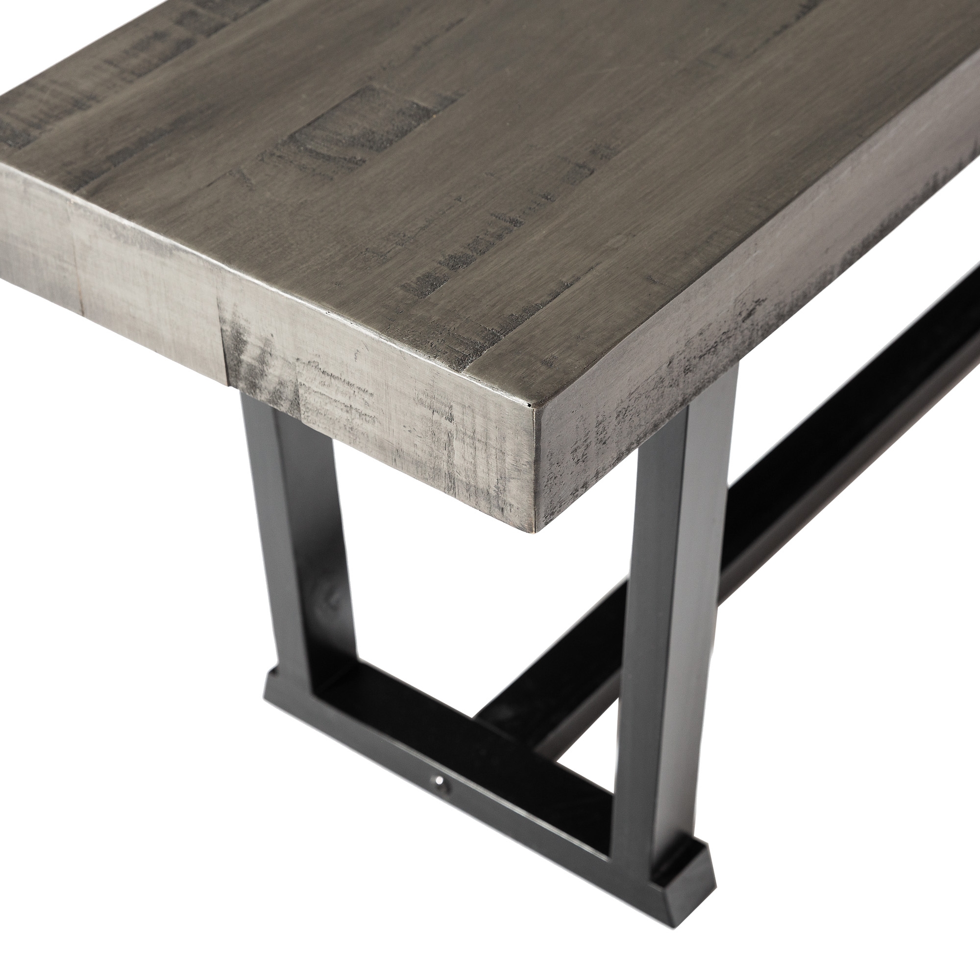 60" Solid Wood Dining Bench - Grey  - Image 5