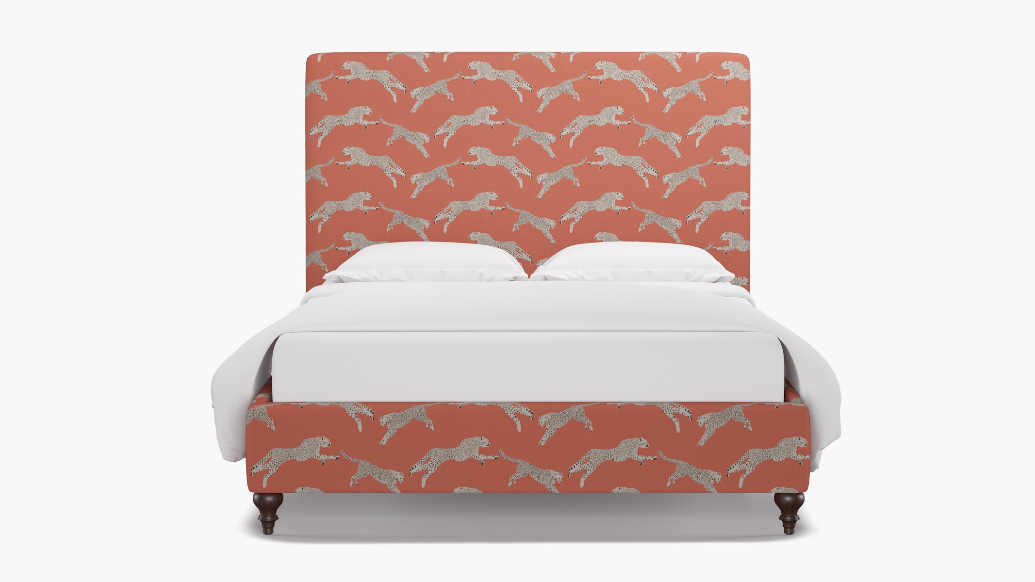 Classic Bed, Henna Cheetah, Espresso Traditional Turned Leg, Queen - Image 0