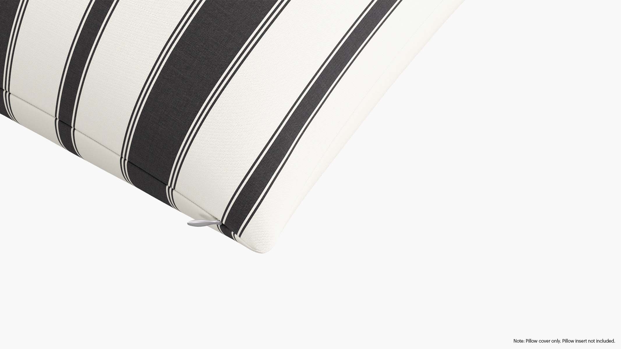 Throw Pillow Cover 26", Ink Clarence Stripe, 26" x 26" - Image 1