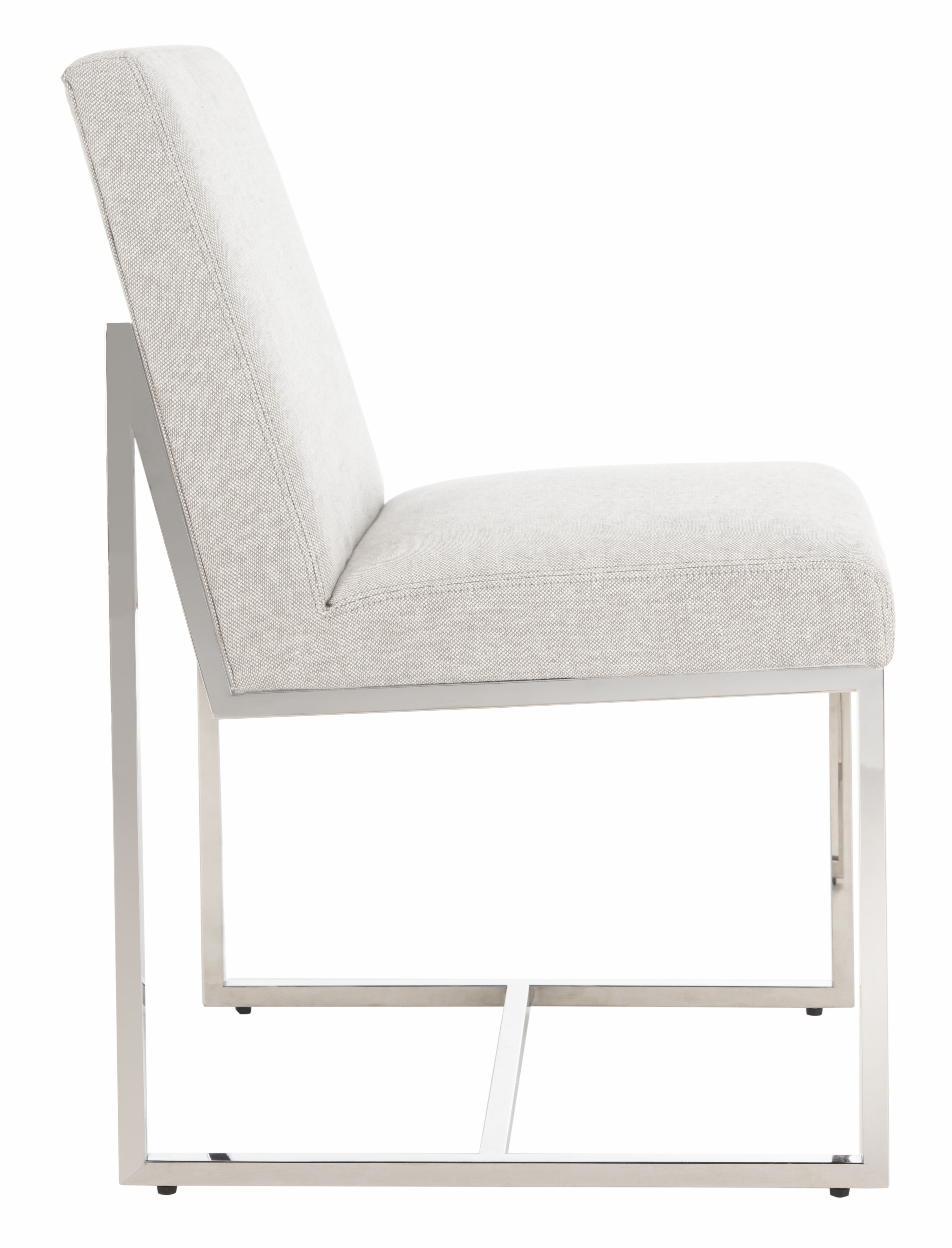 Lombardi Chrome Side Chair - Grey / White - Arlo Home - Image 2