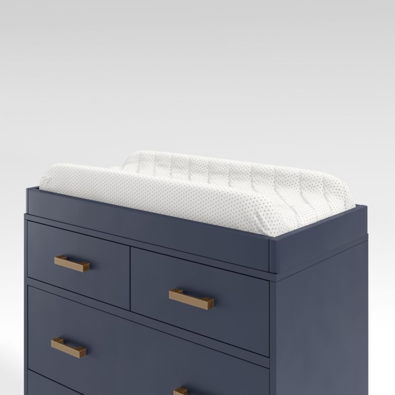 Navy Blue Wood Baby Changing Table Topper - Image 2