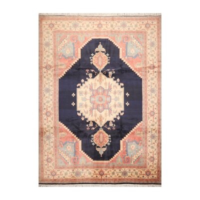 Isabelline 8'11''X11'8'' Hand Knotted Wool Serapi Oriental Area Rug Navy, Ivory Color - Image 0