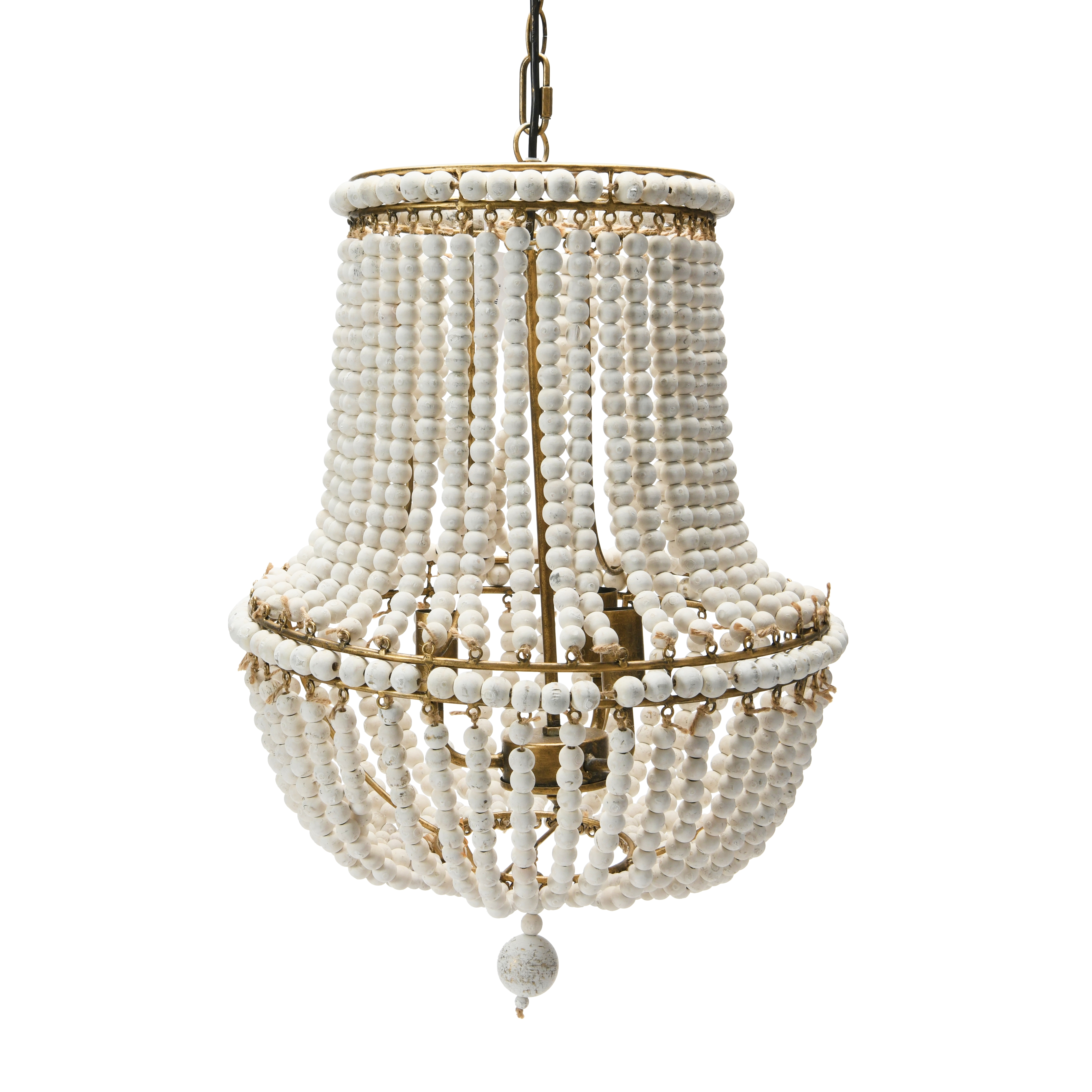 Draped Wood Bead Chandelier - Image 0