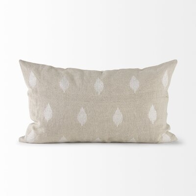 Beige And White Patterned Lumbar Pillow Cover - Image 0