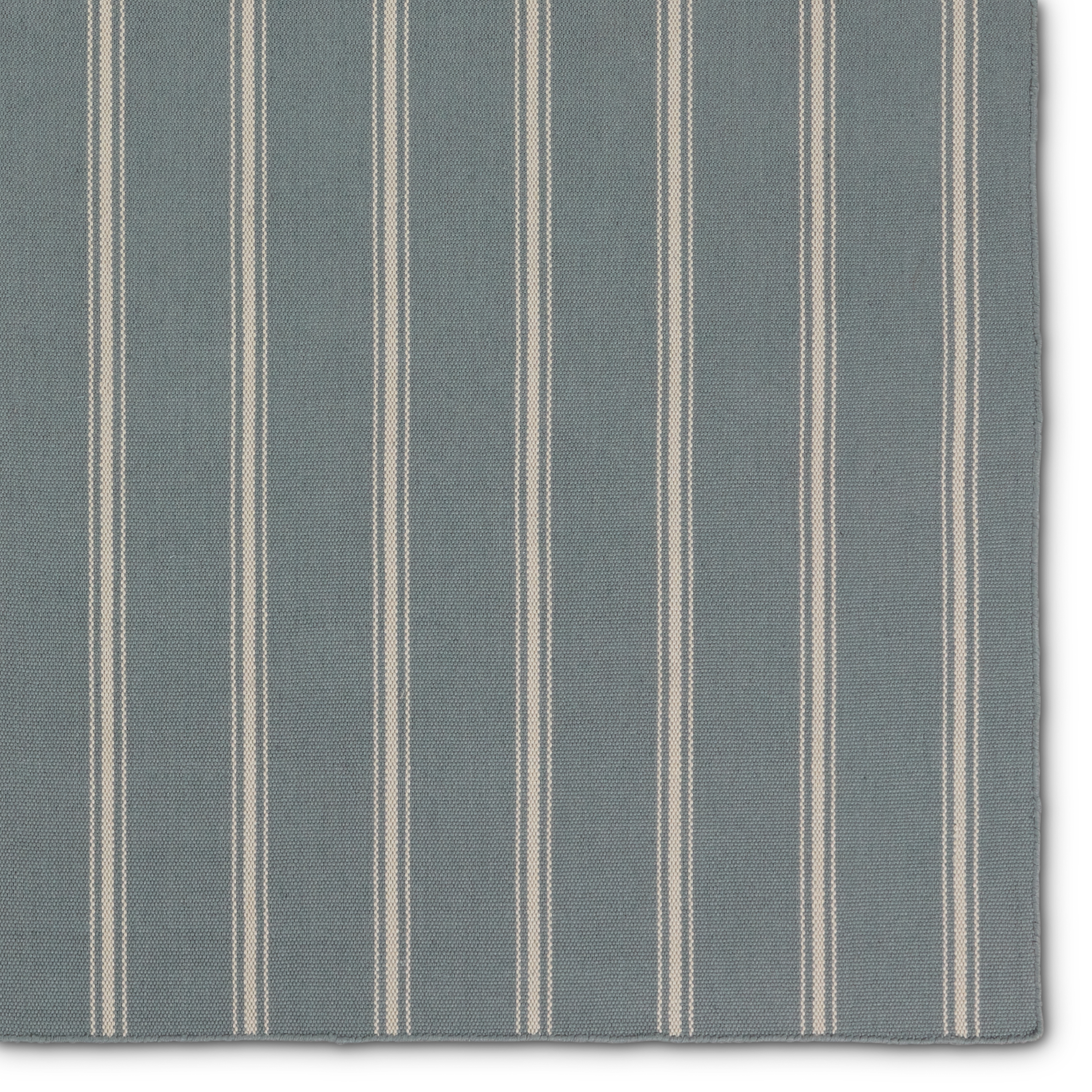 Barclay Butera by Memento Handmade Indoor/Outdoor Striped Slate/ Ivory Area Rug (18"X18") - Image 3