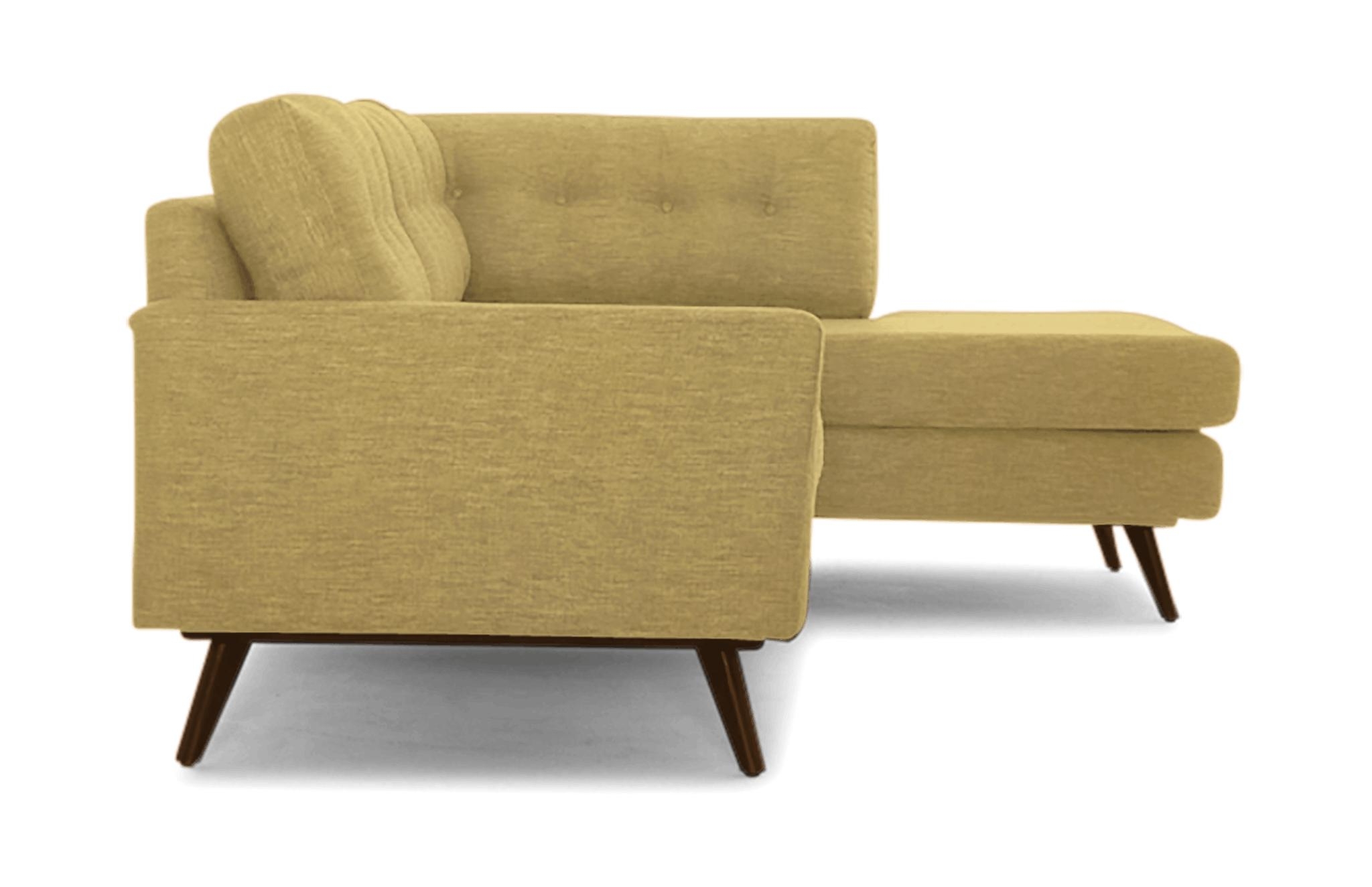 Yellow Hopson Mid Century Modern Apartment Sectional with Bumper - Marin Sunflower - Mocha - Left - Image 2