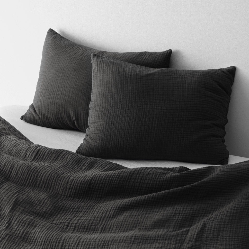 The Citizenry Organic Cotton Gauze Duvet Set | Full/Queen | Charcoal - Image 0