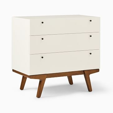 Modern 3-Drawer Dresser, White/Pecan, WE Kids - Image 2