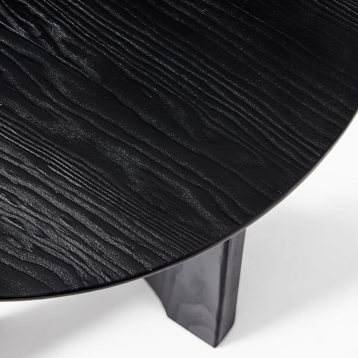 Tanner Solid Wood Round Side Table, Black - Image 3