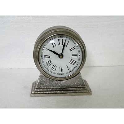Roman Numeral Metal Mechanical Tabletop Clock - Image 0