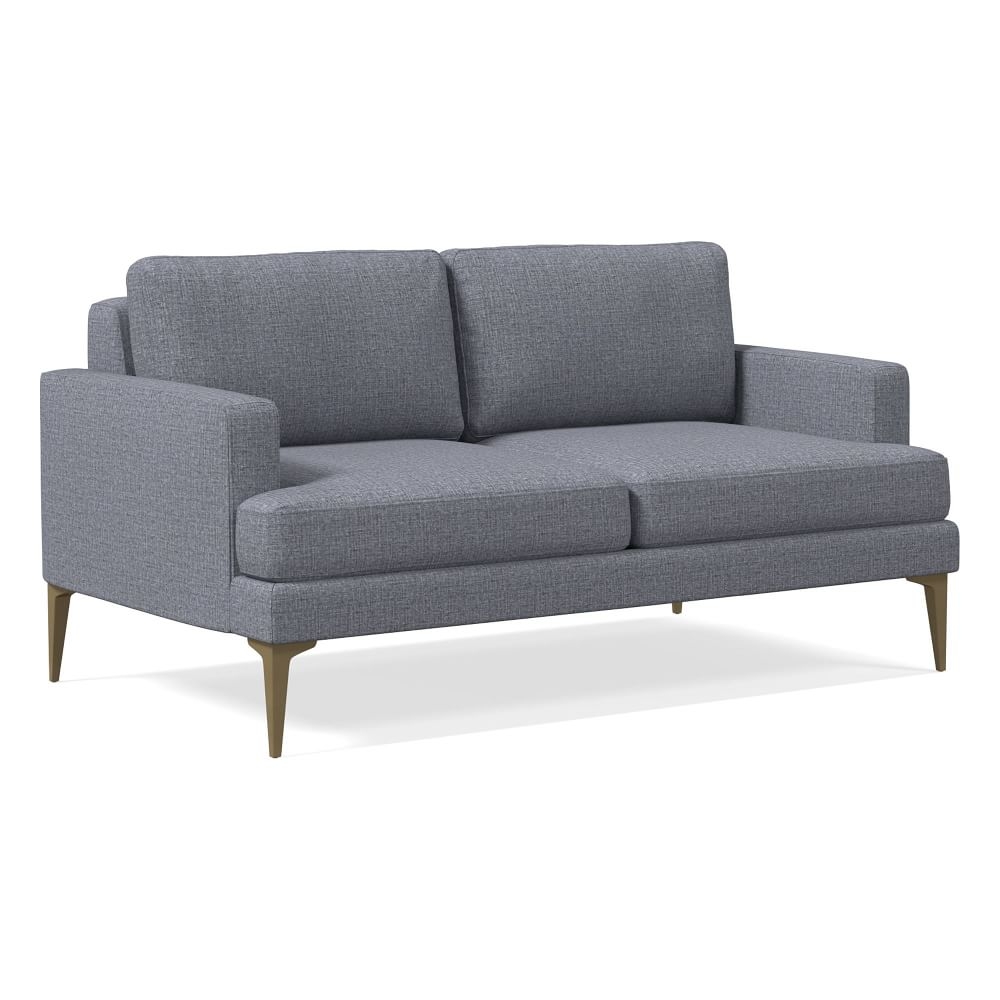 Andes 60" Multi-Seat Sofa, Petite Depth, Performance Yarn Dyed Linen Weave, Graphite, BB - Image 0