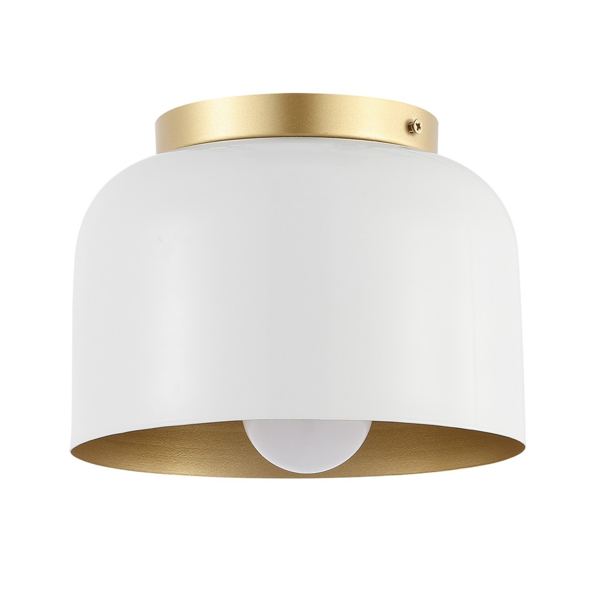 Peale 8" Flush Mount - White/Gold - Image 0