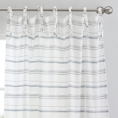 Roxy Stripe Sheer Curtain Panel, 84", Multi - Image 0