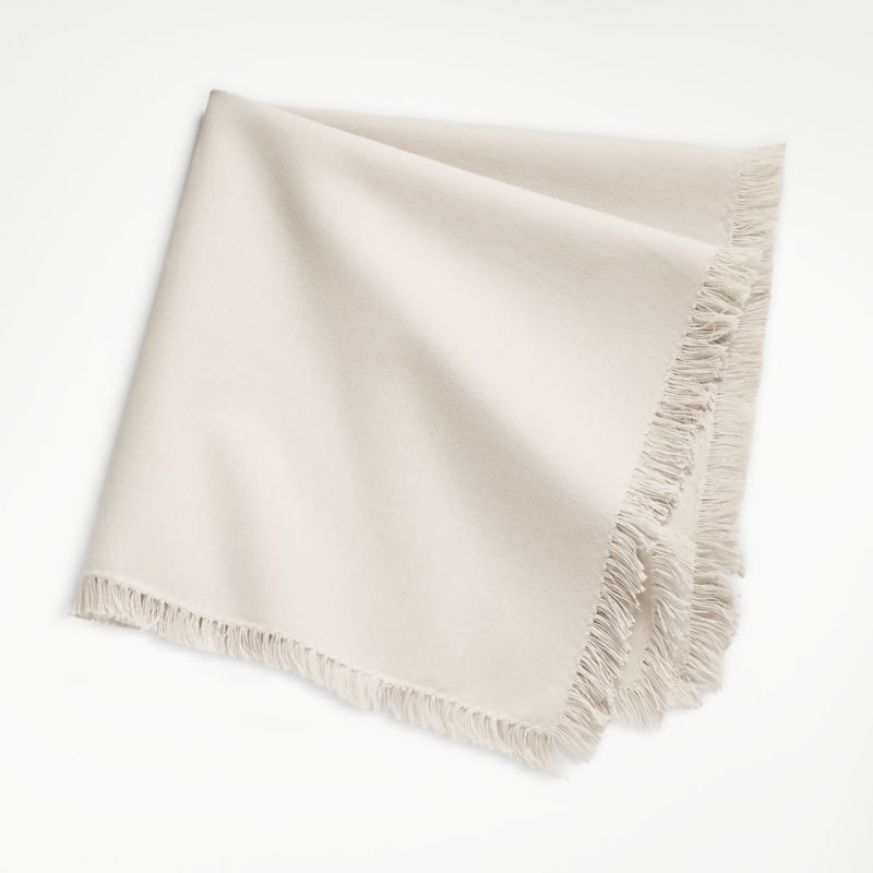 Craft Birch Beige Organic Cotton Fringe Napkins, Set of 4 - Image 5