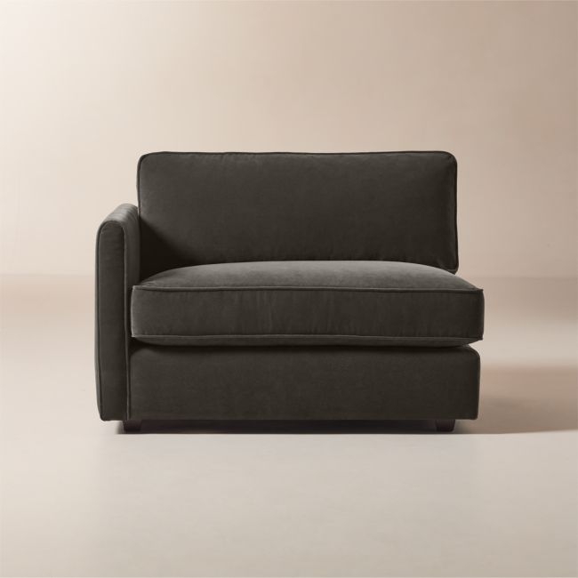 Malea Charcoal Grey Performance Fabric Left-Arm Chair - Image 0