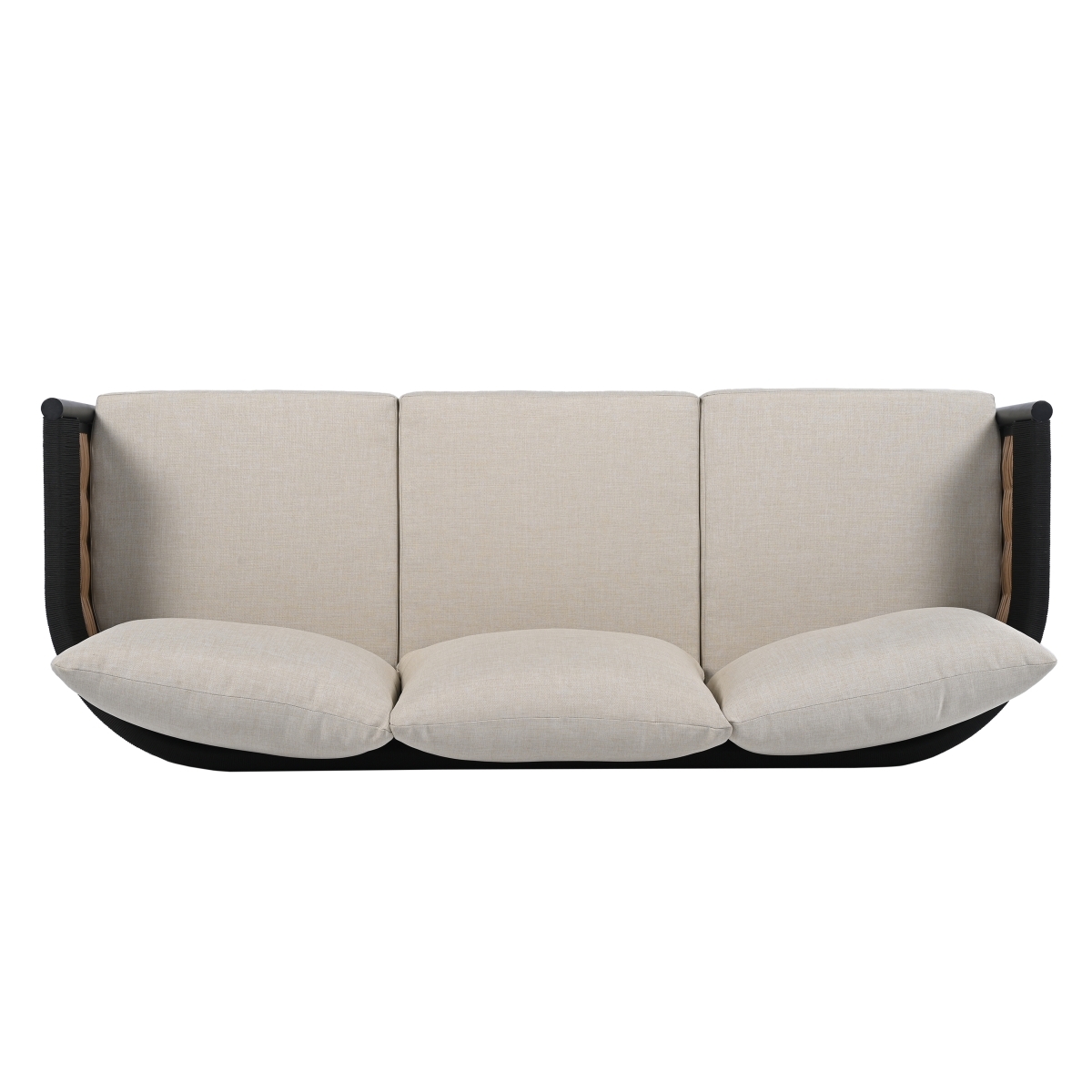 Harrison Indoor-Outdoor 3 Seater Sofa - Black/Taupe - Image 5
