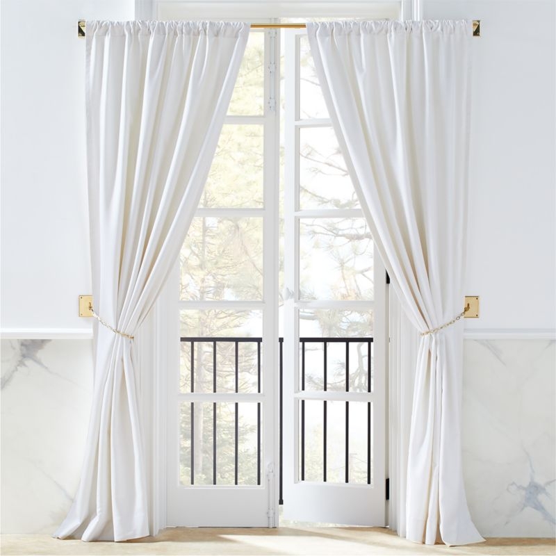 Mali White Silk Viscose Window Curtain Panel 48"x108" - Image 1