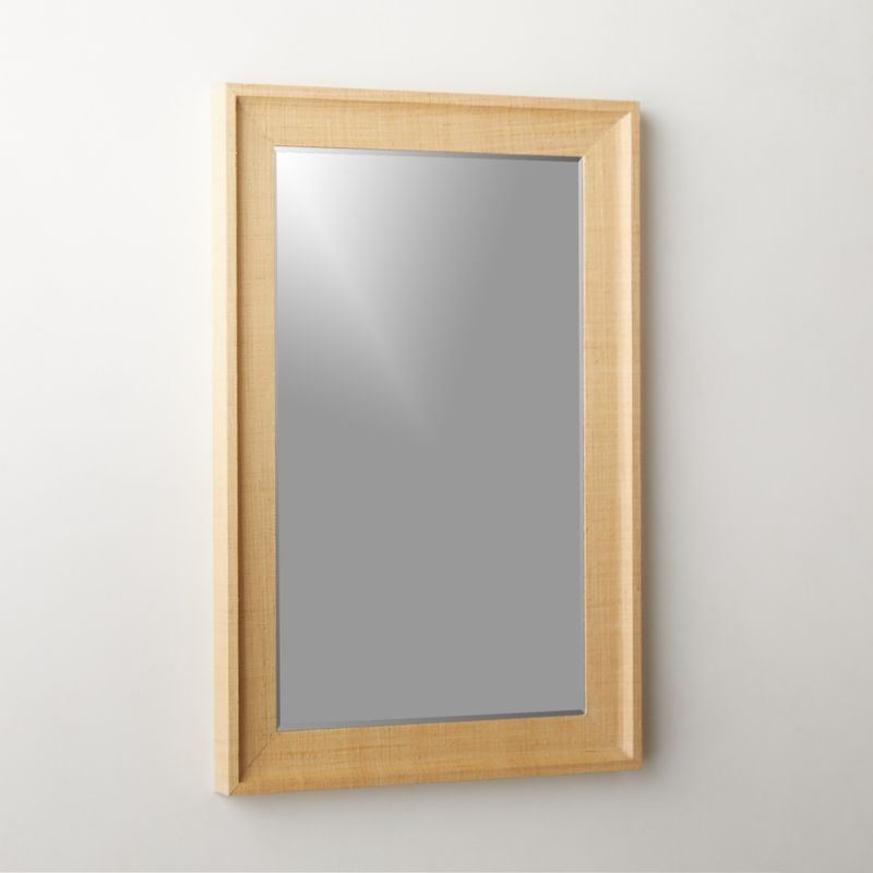 Heathena Grasscloth Rectangular Mirror 24"x36" - Image 1