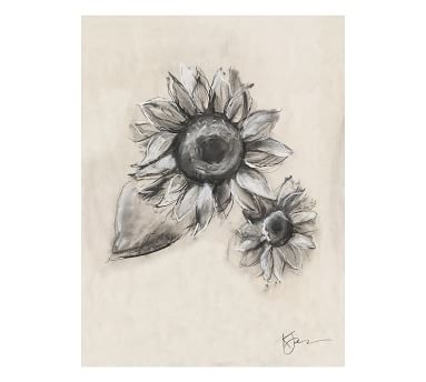 Charcoal Sunflower on Branch Unframed Art Insert - Image 3