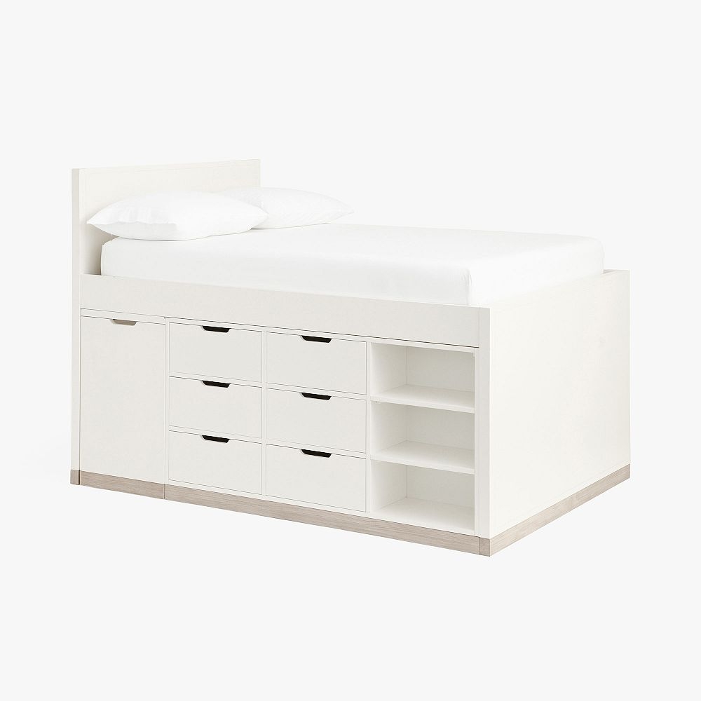 Rhys Captains Bed, Full, Weathered White/Simply White - Image 0