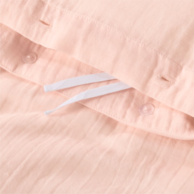 Supersoft Pale Pink Organic Cotton Gauze Toddler Duvet Cover - Image 2