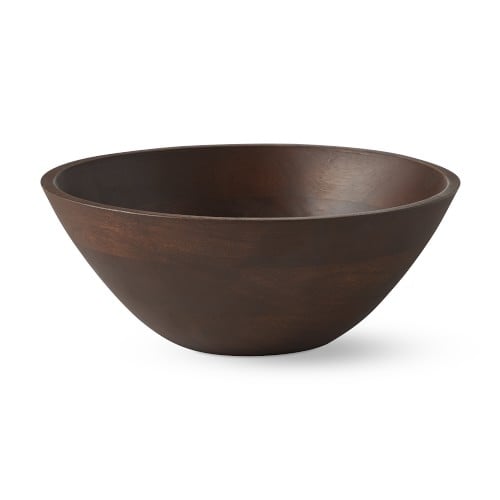 Dark Wood Salad Bowl, 9" - Image 0