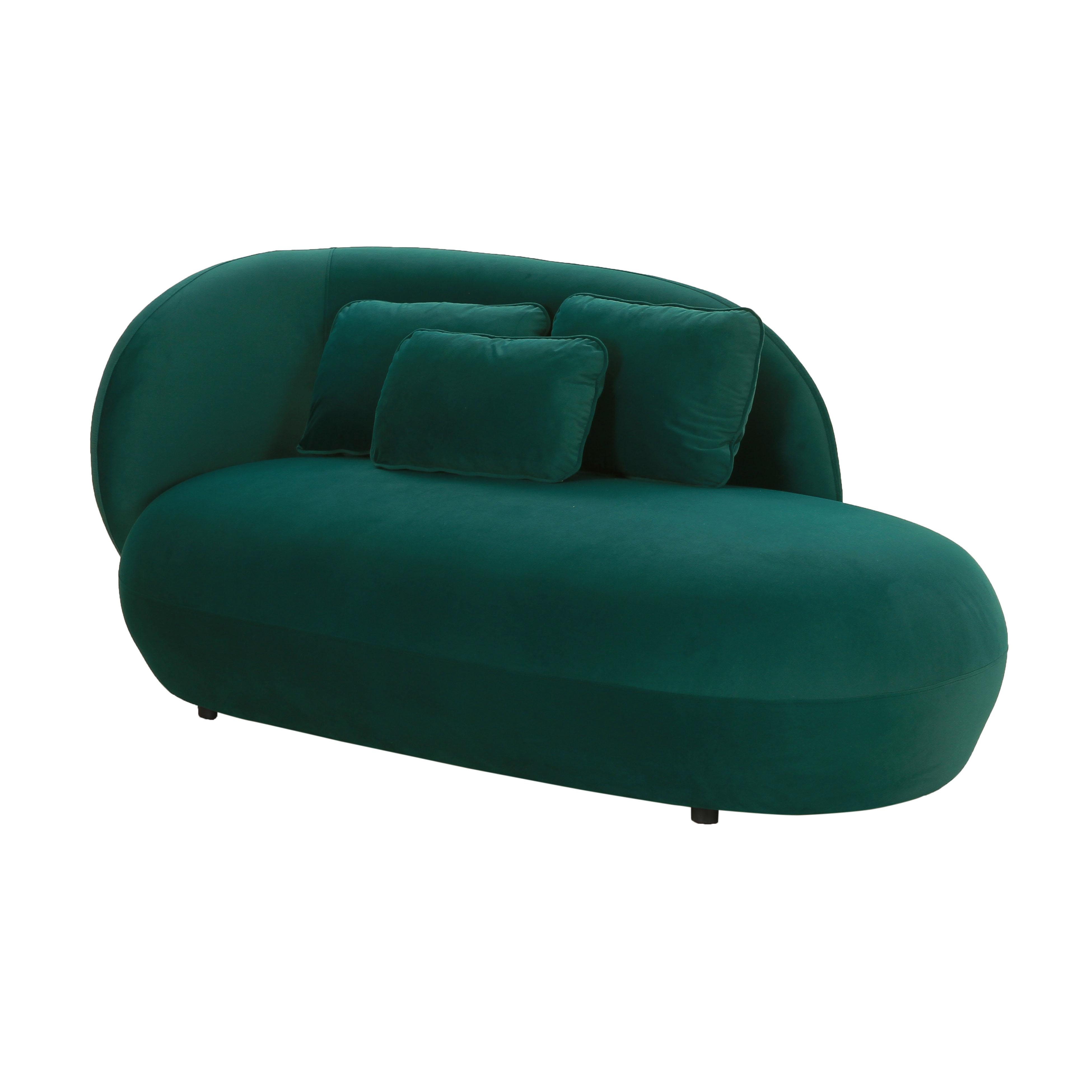 Galet Green Velvet Chaise - Image 0