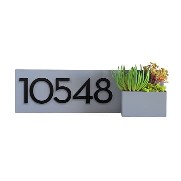 Vista View Planter Mailbox with Magnetic Wasatch House Numbers, White/Black - Image 2