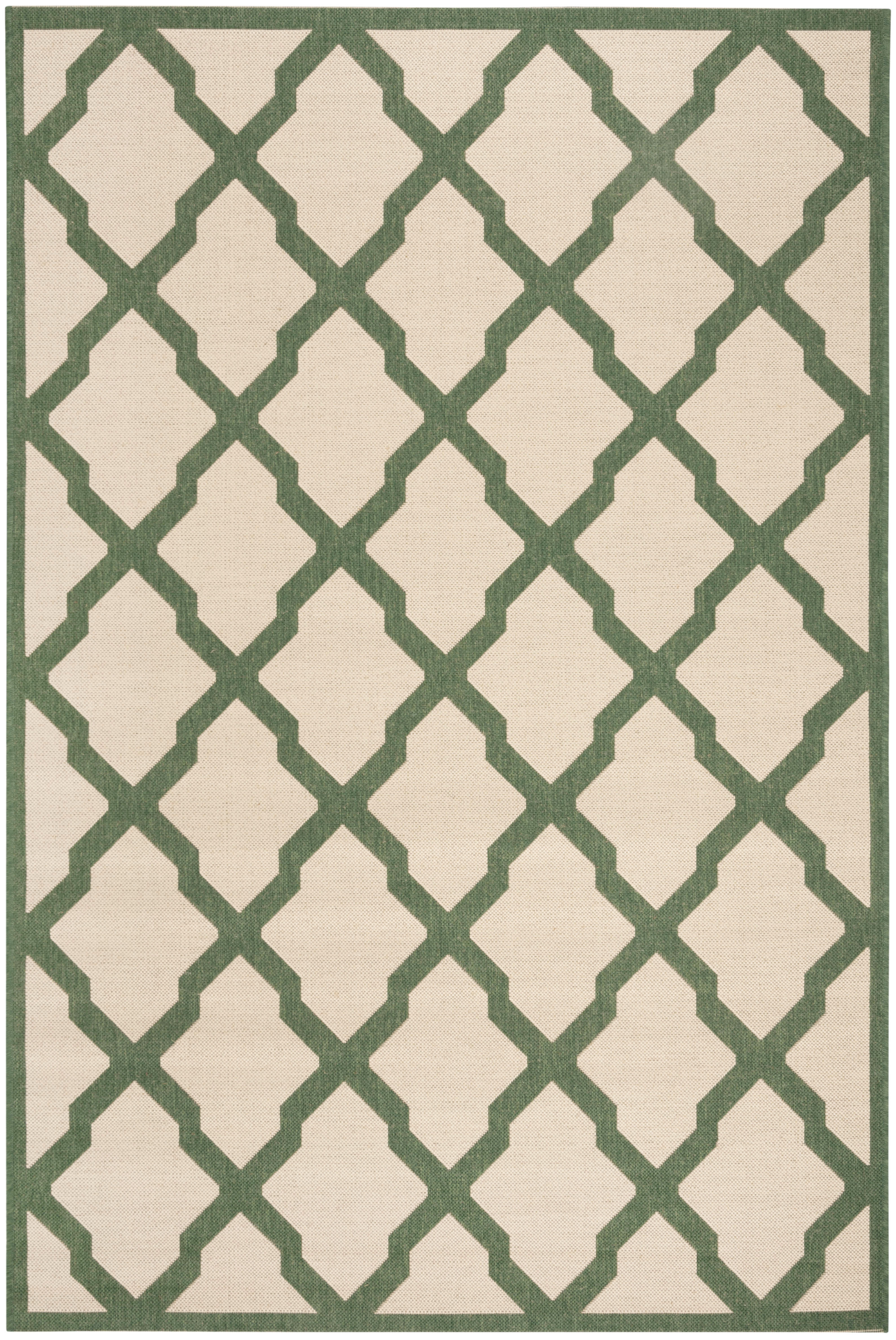 Arlo Home Indoor/Outdoor Woven Area Rug, LND122W, Cream/Green,  5' 1" X 7' 6" - Image 0