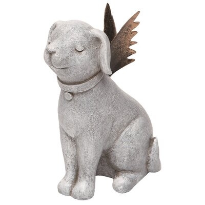 Trinx Resin 4" Grey Spring Pet Rememberance Dog Figurine - Image 0