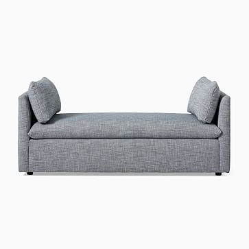 Shelter Bench (Queen), Poly, Yarn Dyed Linen Weave, Pearl Gray, Concealed Support - Image 2