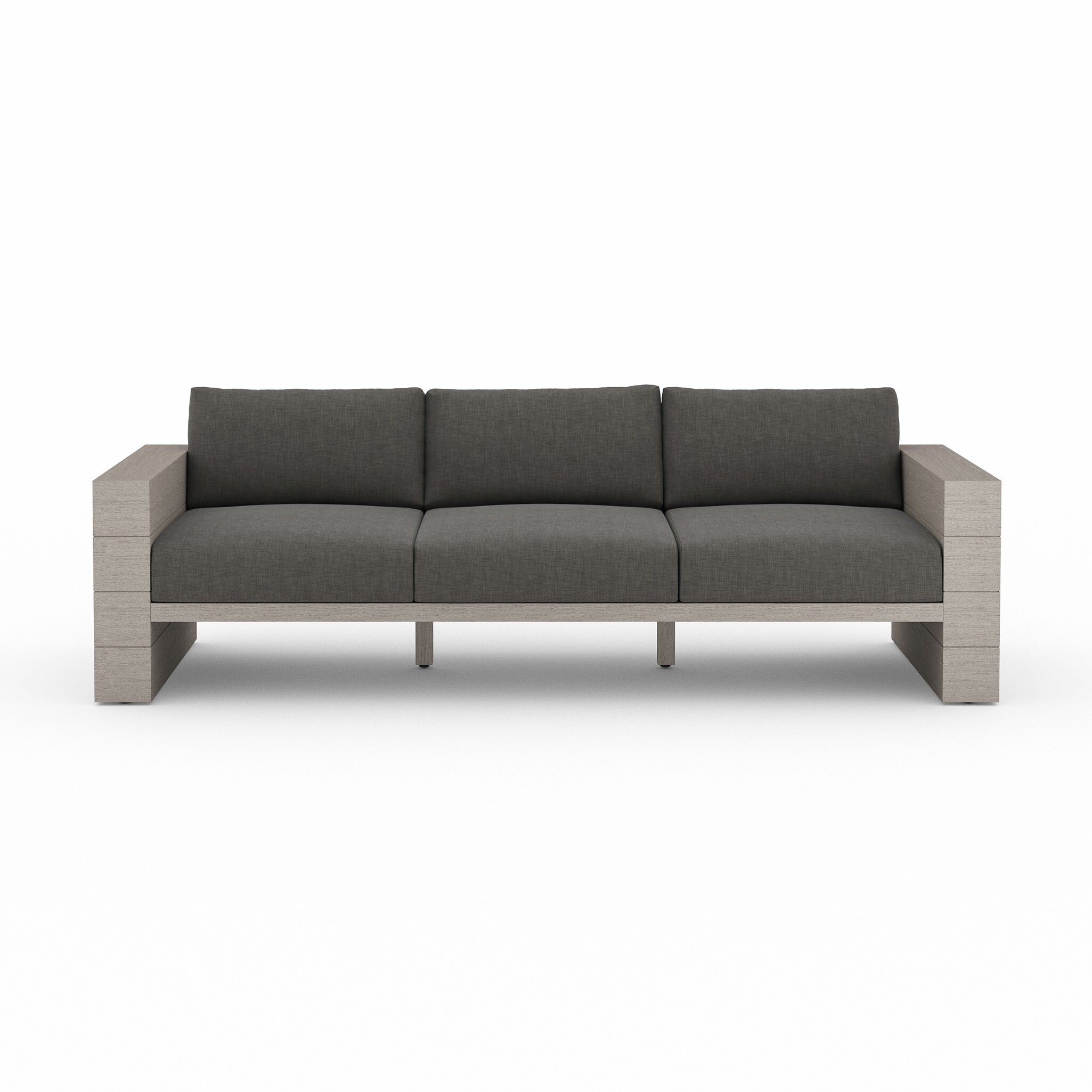 Leroy Outdoor Sofa, Weathered Grey - Venao Charcoal - Image 2