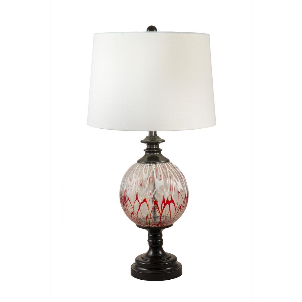 Dale Tiffany 30.5 in. Ebony Black Table Lamp with Fabric - Image 0