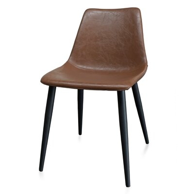 Emmelina Faux Leather Upholstered Side Chair in Chestnut Brown - Image 0
