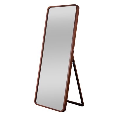 Pine Rectangle Full-Length Brown Mirror With Rounded Corners - Image 0
