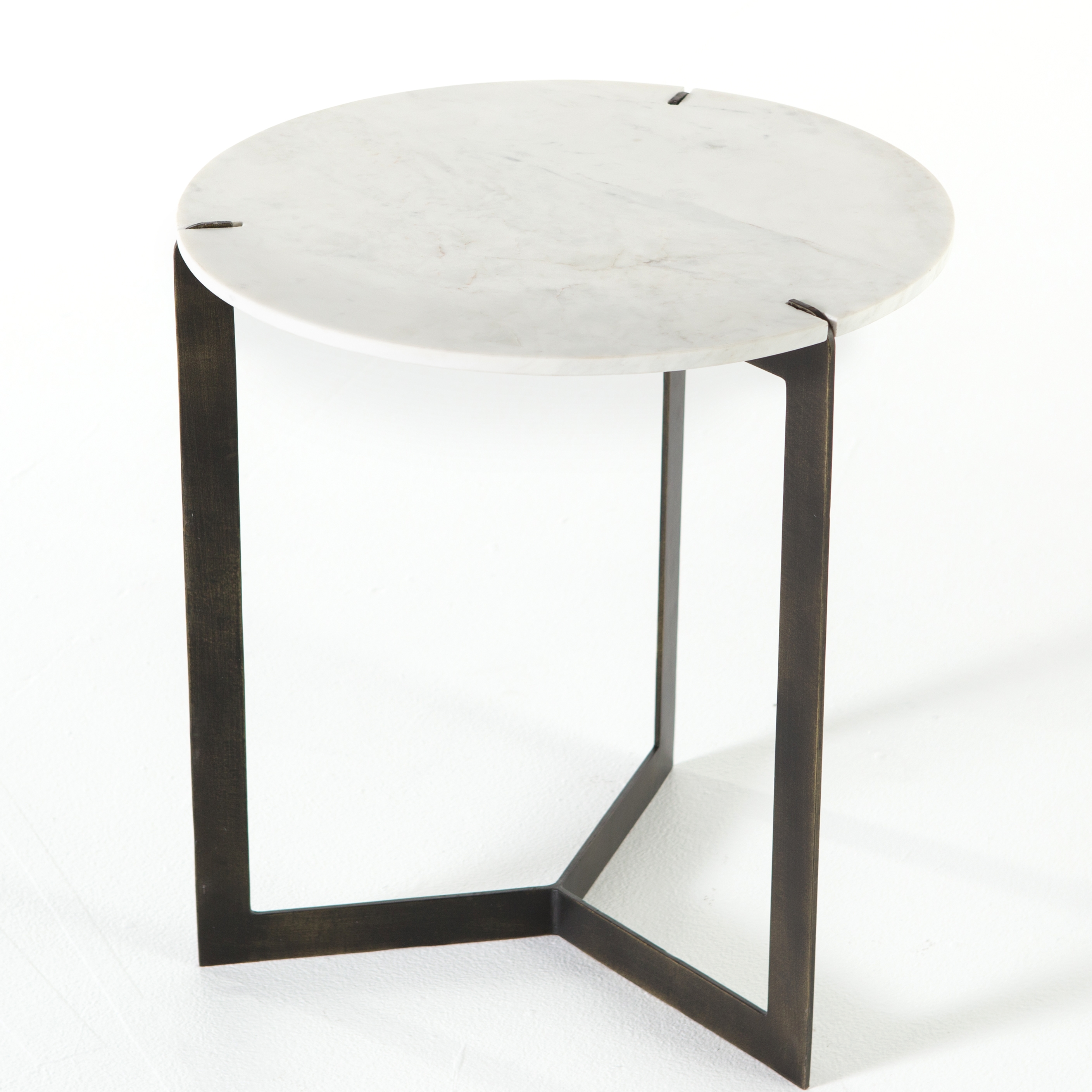 Kiva End Table - Polished White Marble - Image 2