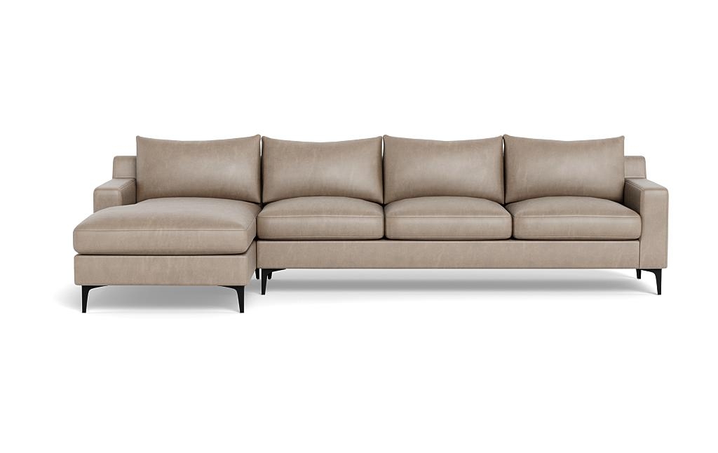 Sloan Leather 4-Seat Left Chaise Sectional - Image 0